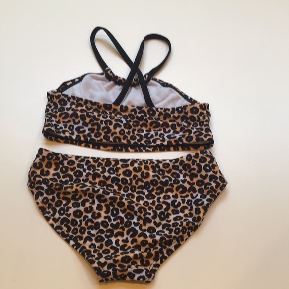 ART CLASS 2 Piece Bikini Swimsuit Cheetah Animal Print Fringe Little Girl’s XS - Picture 6 of 10